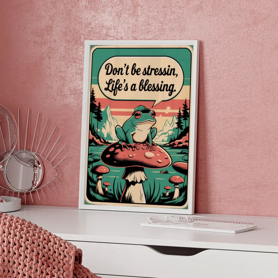 Poster mit positiver Energie und Vintage Stil dekorativ