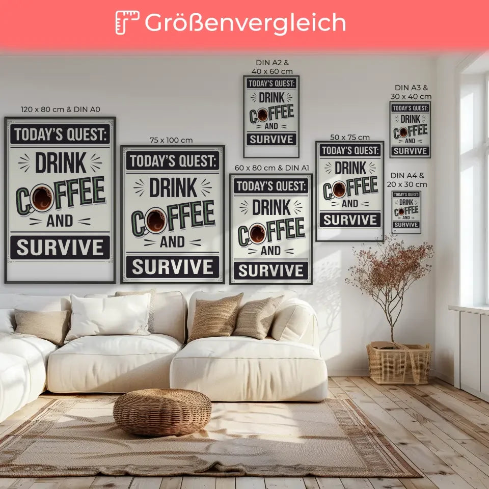 Kaffee Poster mit humorvollem Design für Begeisterte 7