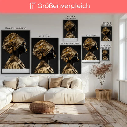 Geheimnisvoller Poster einer Person mit goldschimmerndem Kopfschmuck 7