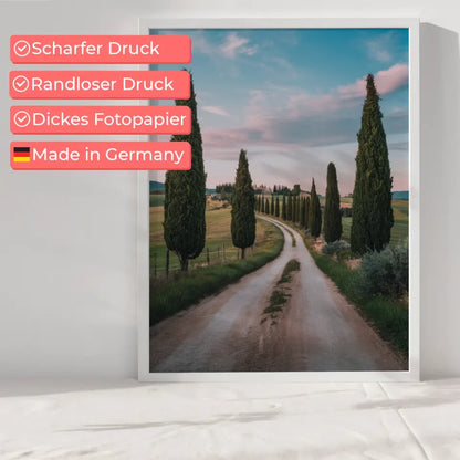 Heitere Landschaft mit Zypressen Poster für entspannten Wohnstil 6