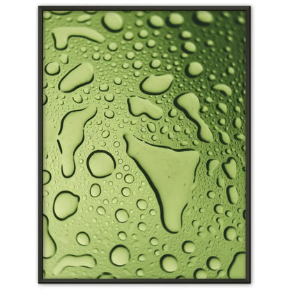 Glänzender Grünton Poster mit Wassertropfen auf glatter Oberfläche 1