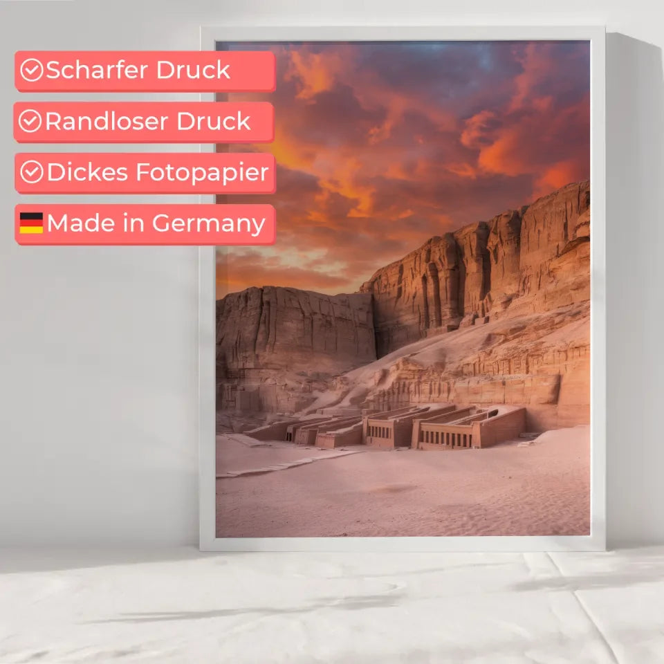 Poster Tal der Könige Ägypten Panorama Bild zur Goldenen Stunde 6