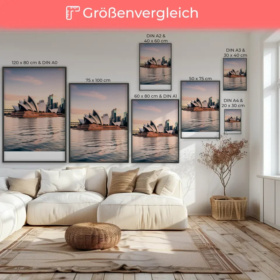 Skandinavische Boho Poster mit abstrakter Tonvase minimalistisch