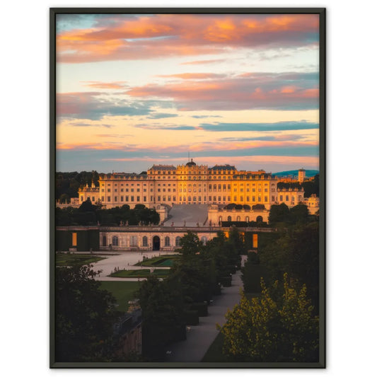 Poster Schloss Schönbrunn Panorama Bild zur Goldenen Stunde 1