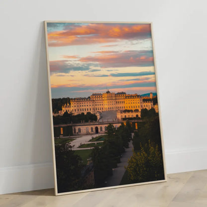 Poster Schloss Schönbrunn Panorama Bild zur Goldenen Stunde 3