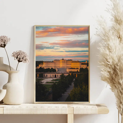 Poster Schloss Schönbrunn Panorama Bild zur Goldenen Stunde 4