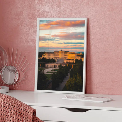 Poster Schloss Schönbrunn Panorama Bild zur Goldenen Stunde 5