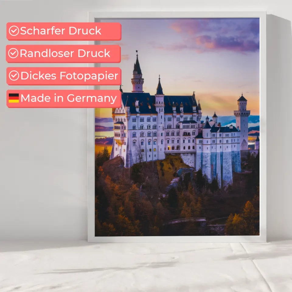 Schloss Neuschwanstein Poster atemberaubendes Panorama Bild 6
