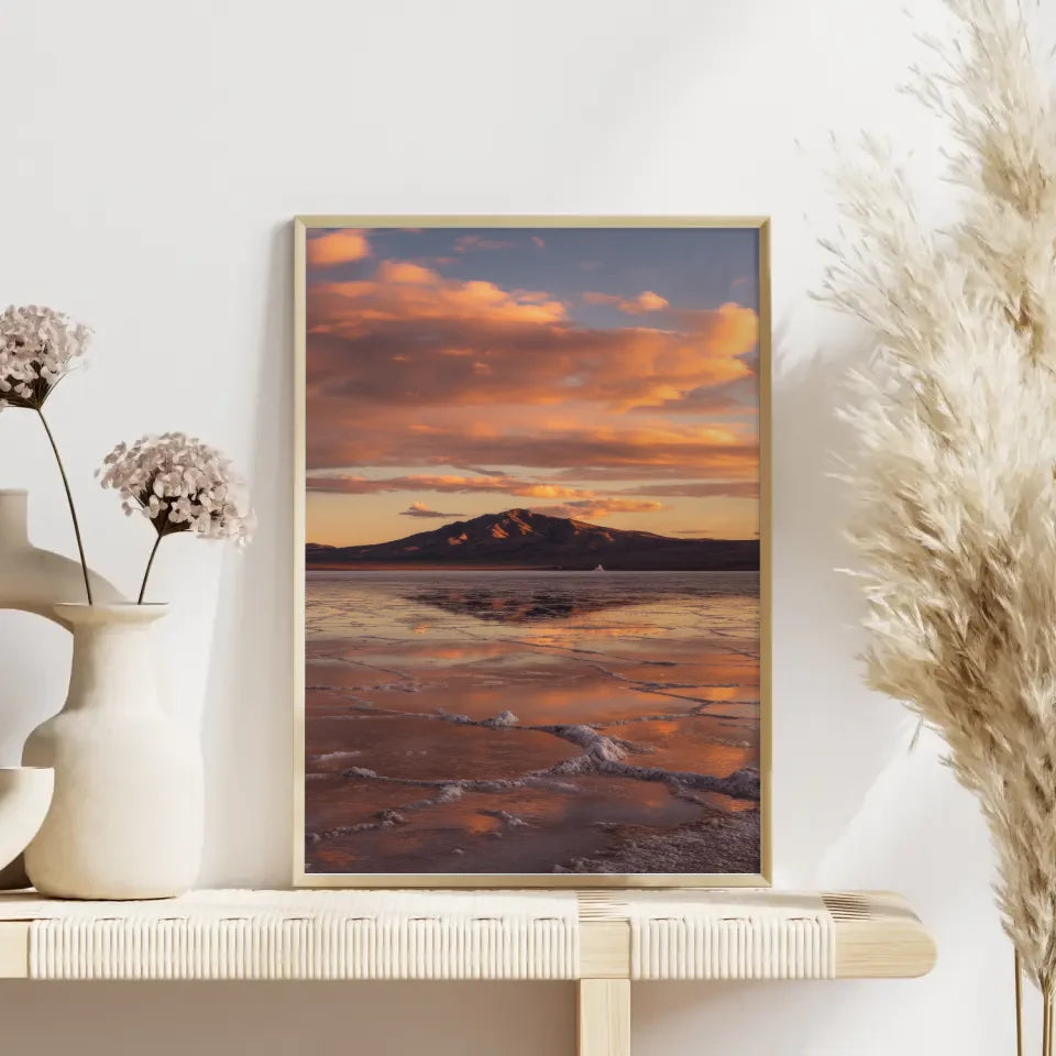 Poster Salar de Uyuni Panorama in Goldener Stunde 4