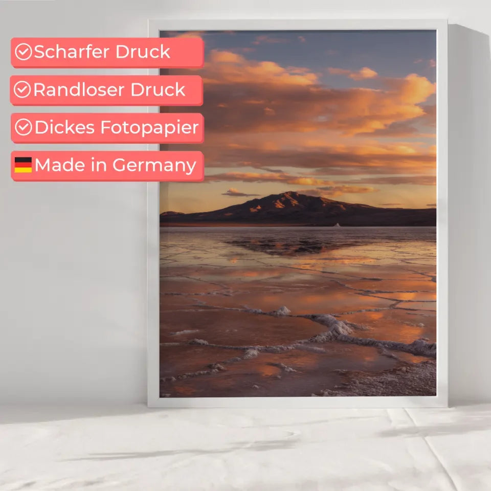 Poster Salar de Uyuni Panorama in Goldener Stunde 6