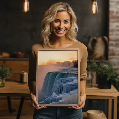 Poster Niagarafälle Kanada zu Golden Hour eindrucksvoll 2