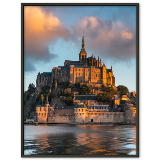 Poster Mont Saint-Michel Panorama bei Goldener Stunde 1