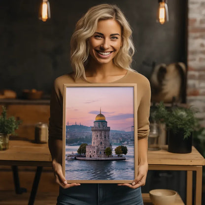 Poster Jungfrauenturm Istanbul bei Sonnenuntergang dekorativ