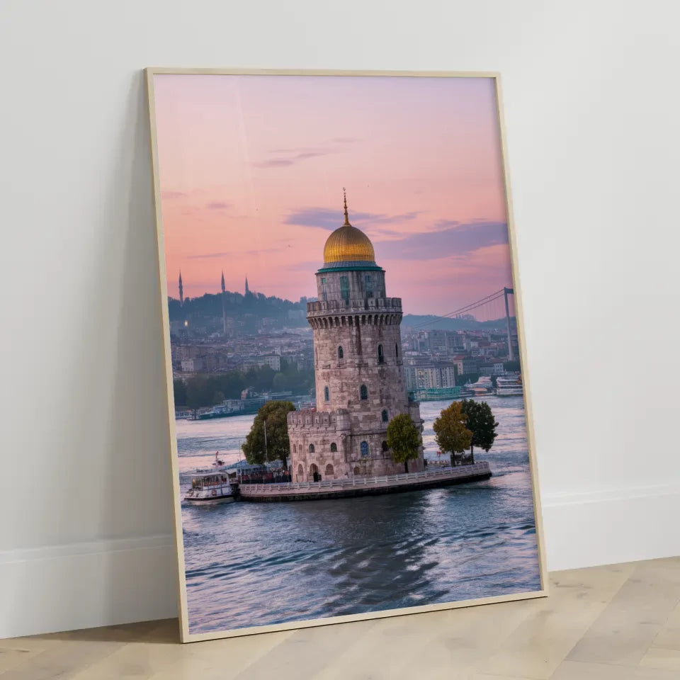 Poster Jungfrauenturm Istanbul bei Sonnenuntergang dekorativ