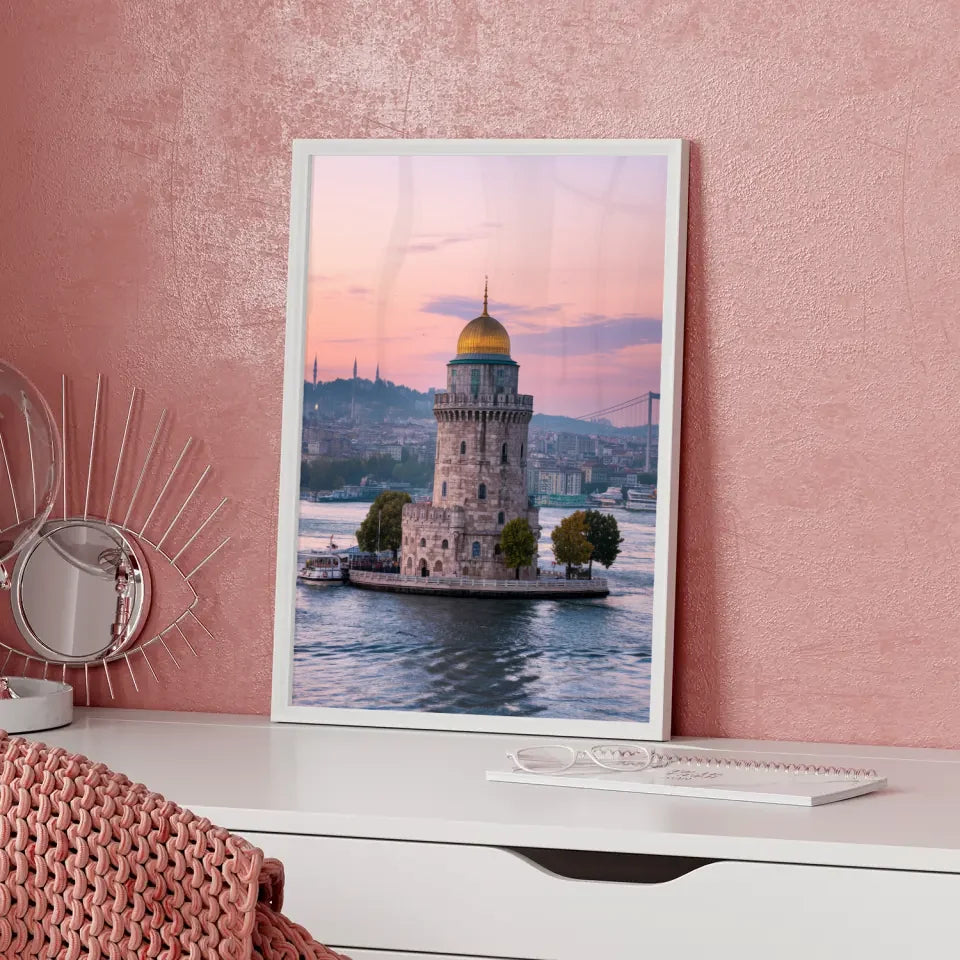 Poster Jungfrauenturm Istanbul bei Sonnenuntergang dekorativ