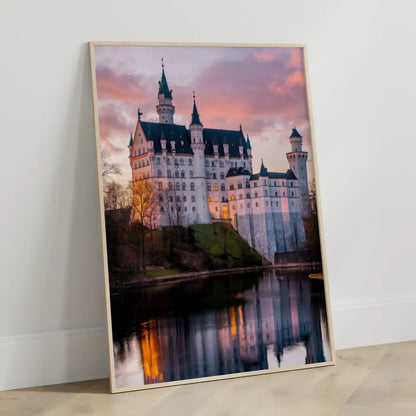 Poster Schloss Neuschwanstein Panorama bei Goldener Stunde 3