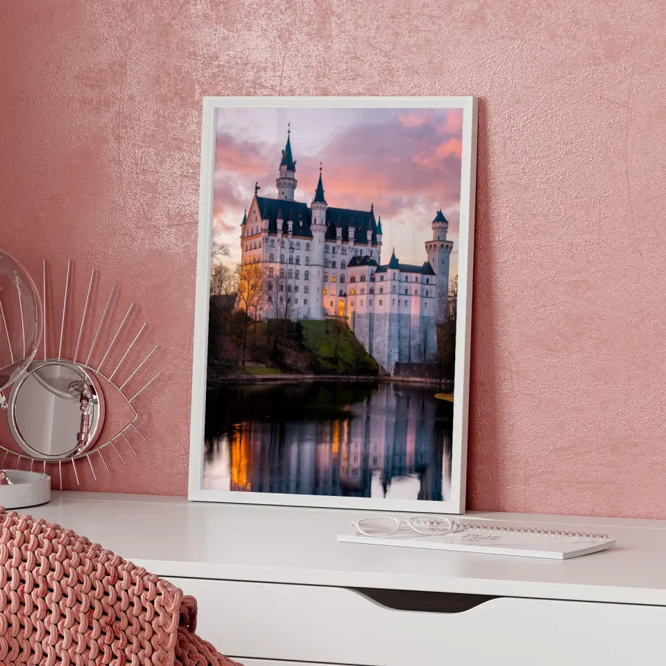 Poster Schloss Neuschwanstein Panorama bei Goldener Stunde 5