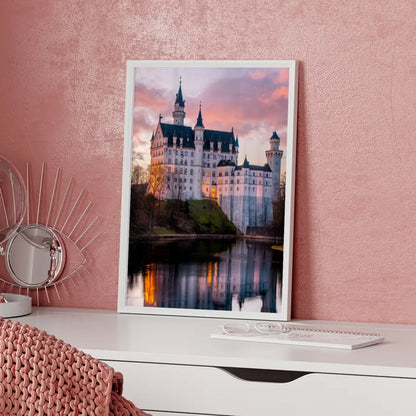 Poster Schloss Neuschwanstein Panorama bei Goldener Stunde 5