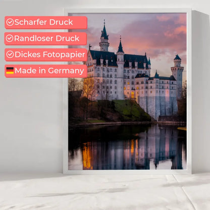 Poster Schloss Neuschwanstein Panorama bei Goldener Stunde 6