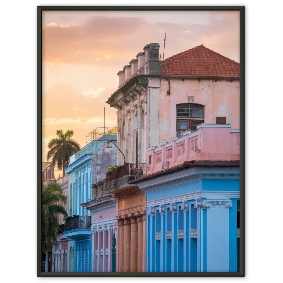 Poster von Havanna Altstadt Panorama Bild zur Goldenen Stunde 1