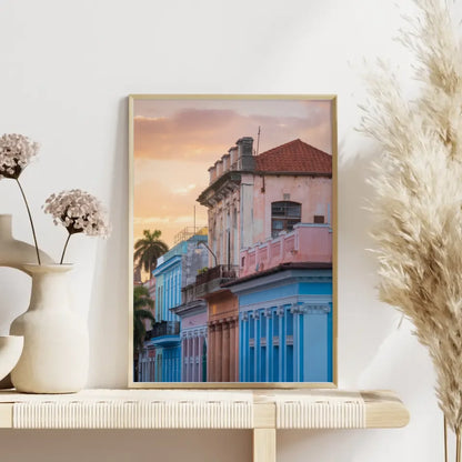 Poster von Havanna Altstadt Panorama Bild zur Goldenen Stunde 4