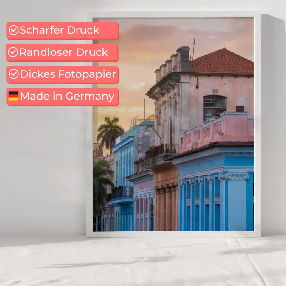 Poster von Havanna Altstadt Panorama Bild zur Goldenen Stunde 6