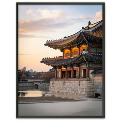 Poster Gyeongbokgung Palast Südkorea bei Sonnenuntergang 1