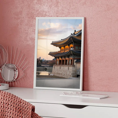 Poster Gyeongbokgung Palast Südkorea bei Sonnenuntergang 5