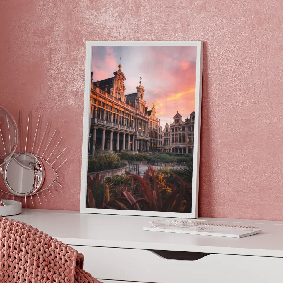 Grand Place Belgien Poster Panorama Bild zur Golden Hour 5