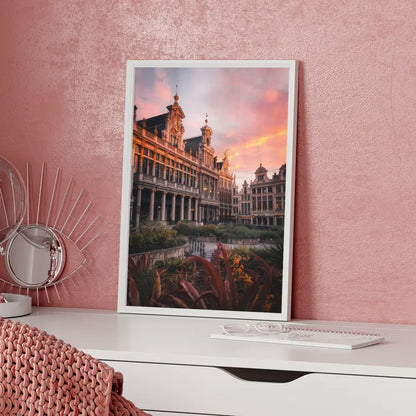 Grand Place Belgien Poster Panorama Bild zur Golden Hour 5