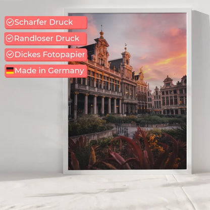 Grand Place Belgien Poster Panorama Bild zur Golden Hour 6
