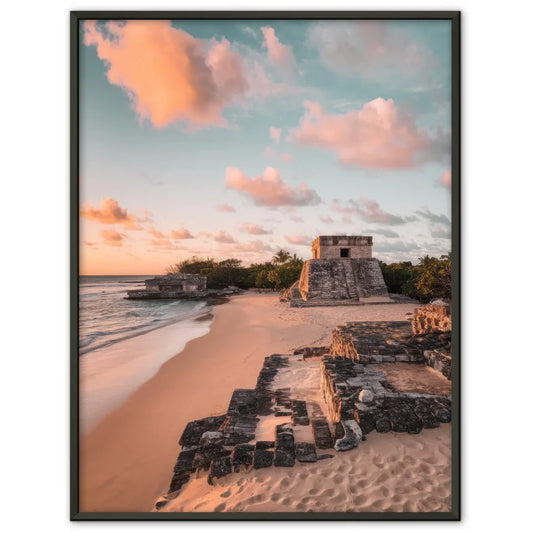Poster Tulum Panorama Bild zur Goldenen Stunde für dein Zuhause 1