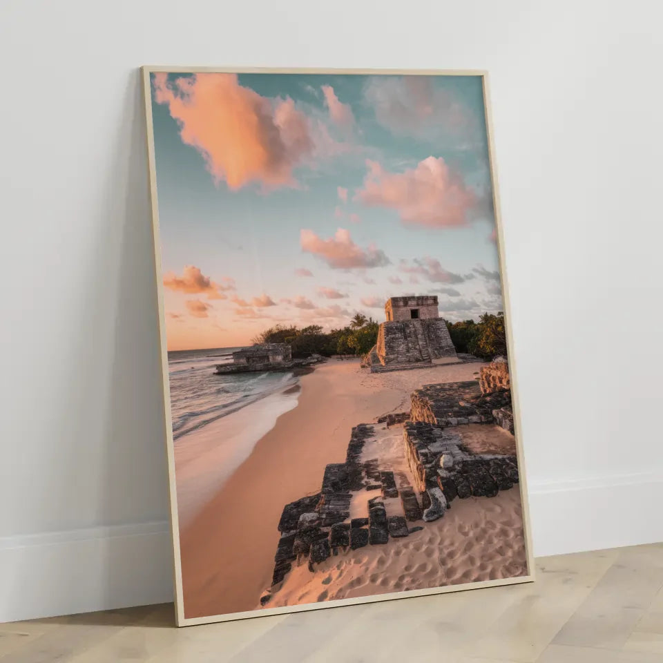 Poster Tulum Panorama Bild zur Goldenen Stunde für dein Zuhause 3