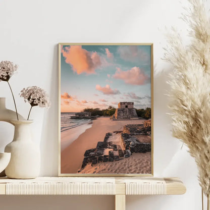 Poster Tulum Panorama Bild zur Goldenen Stunde für dein Zuhause 4