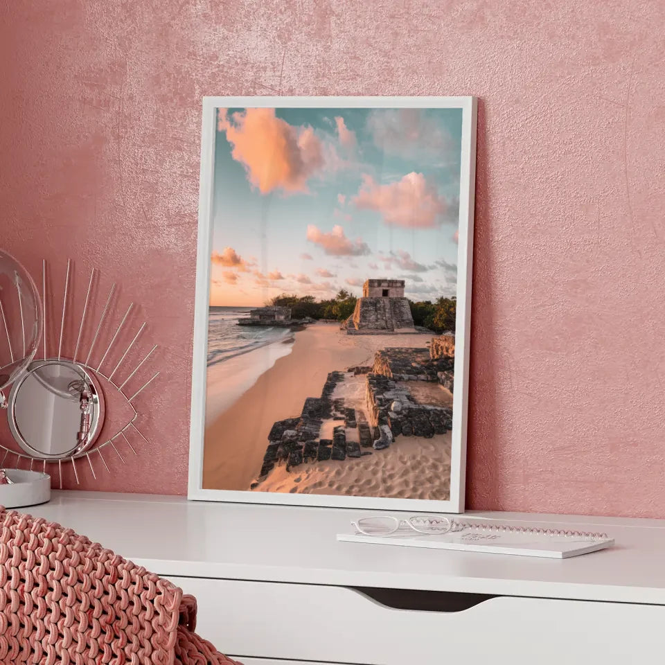 Poster Tulum Panorama Bild zur Goldenen Stunde für dein Zuhause 5