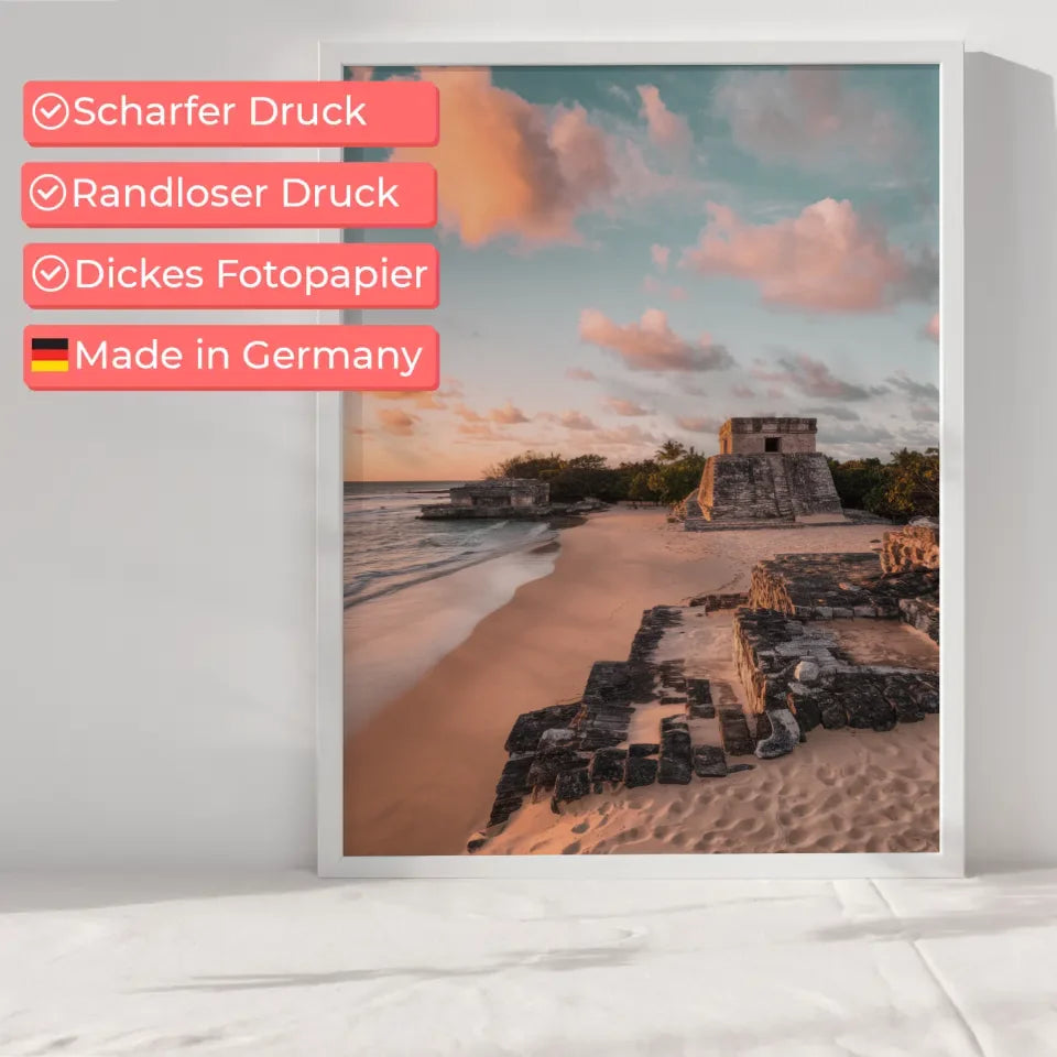 Poster Tulum Panorama Bild zur Goldenen Stunde für dein Zuhause 6