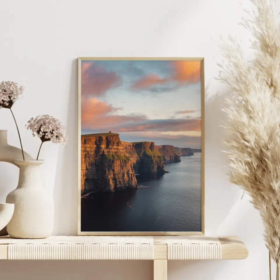 Poster der Cliffs of Moher in Irland zur Golden Hour 4