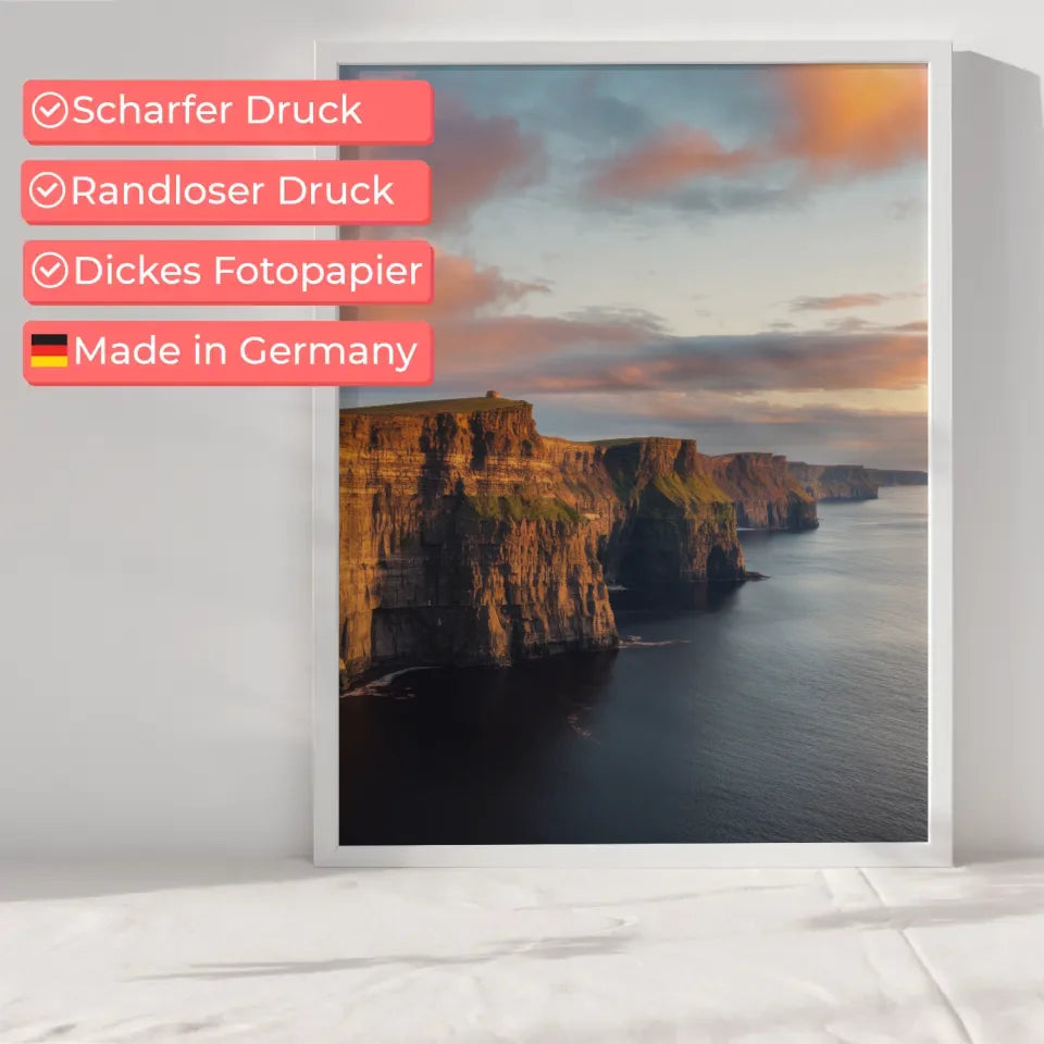 Poster der Cliffs of Moher in Irland zur Golden Hour 6