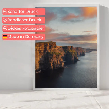 Poster der Cliffs of Moher in Irland zur Golden Hour 6