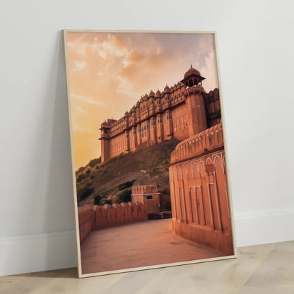Poster Amber Fort Jaipur Indien zur Goldenen Stunde 3