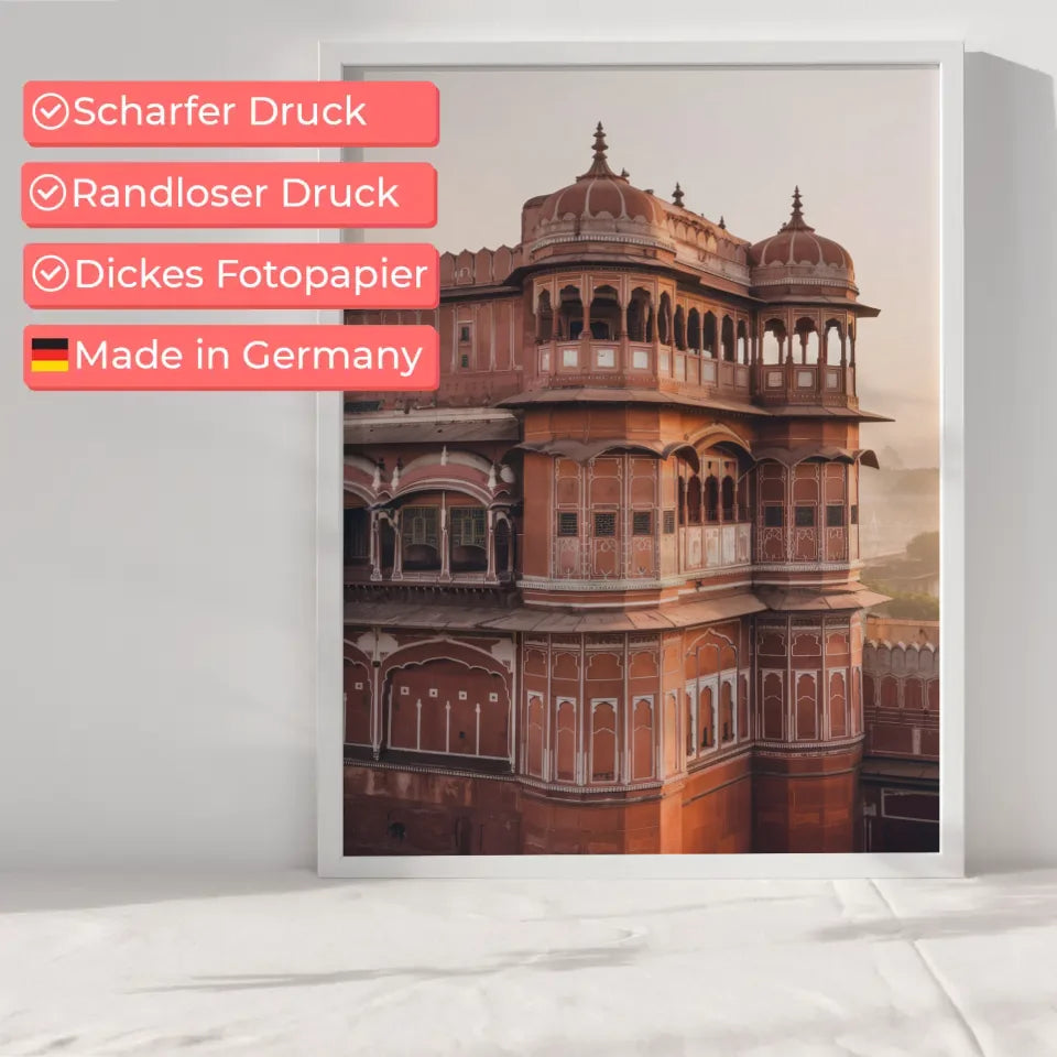 Poster Amber Fort Jaipur Indien zur Golden Hour erleben 6