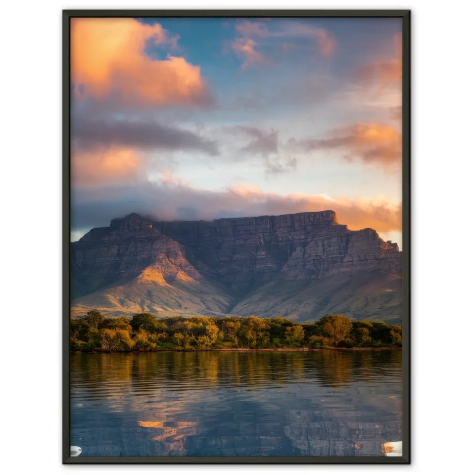Poster Tafelberg Südafrika in goldener Stunde beeindruckend 1