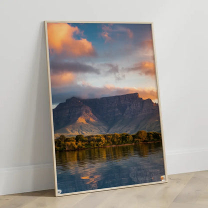 Poster Tafelberg Südafrika in goldener Stunde beeindruckend 3