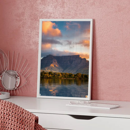 Poster Tafelberg Südafrika in goldener Stunde beeindruckend 5