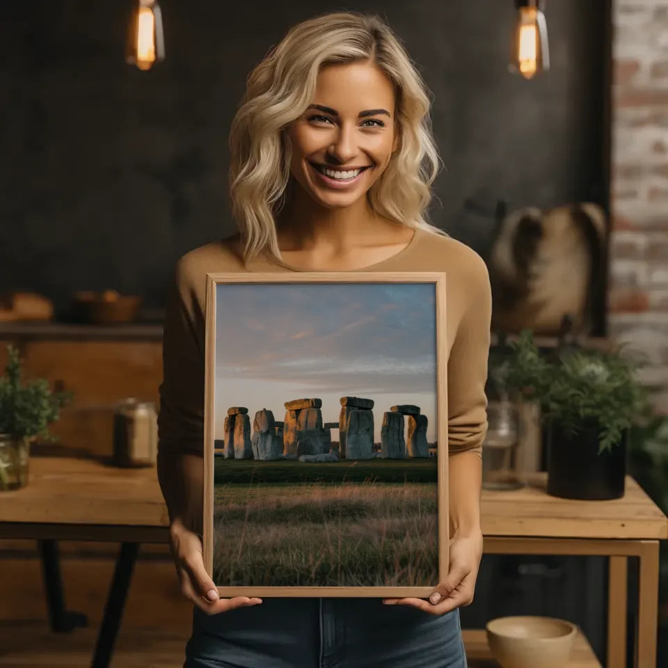 Poster Stonehenge beeindruckendes Panorama Bild zur Golden Hour 2