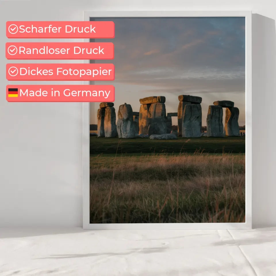 Poster Stonehenge beeindruckendes Panorama Bild zur Golden Hour 6