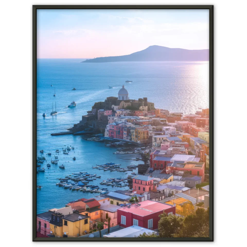 Port De Procida Poster mit bunten Gebäuden am Meer 1