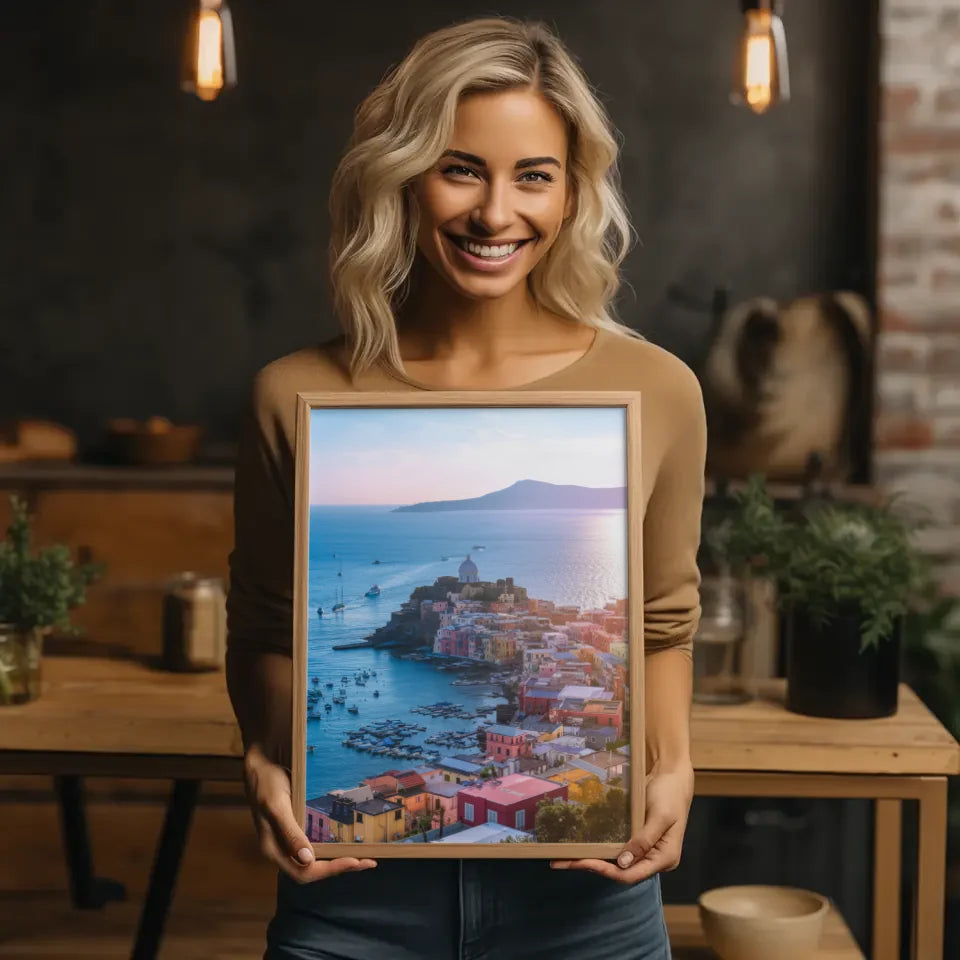 Port De Procida Poster mit bunten Gebäuden am Meer 2