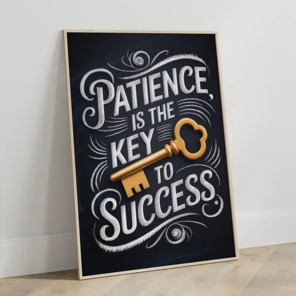 Motivationsposter Geduld zum Erfolg inspirierend 3