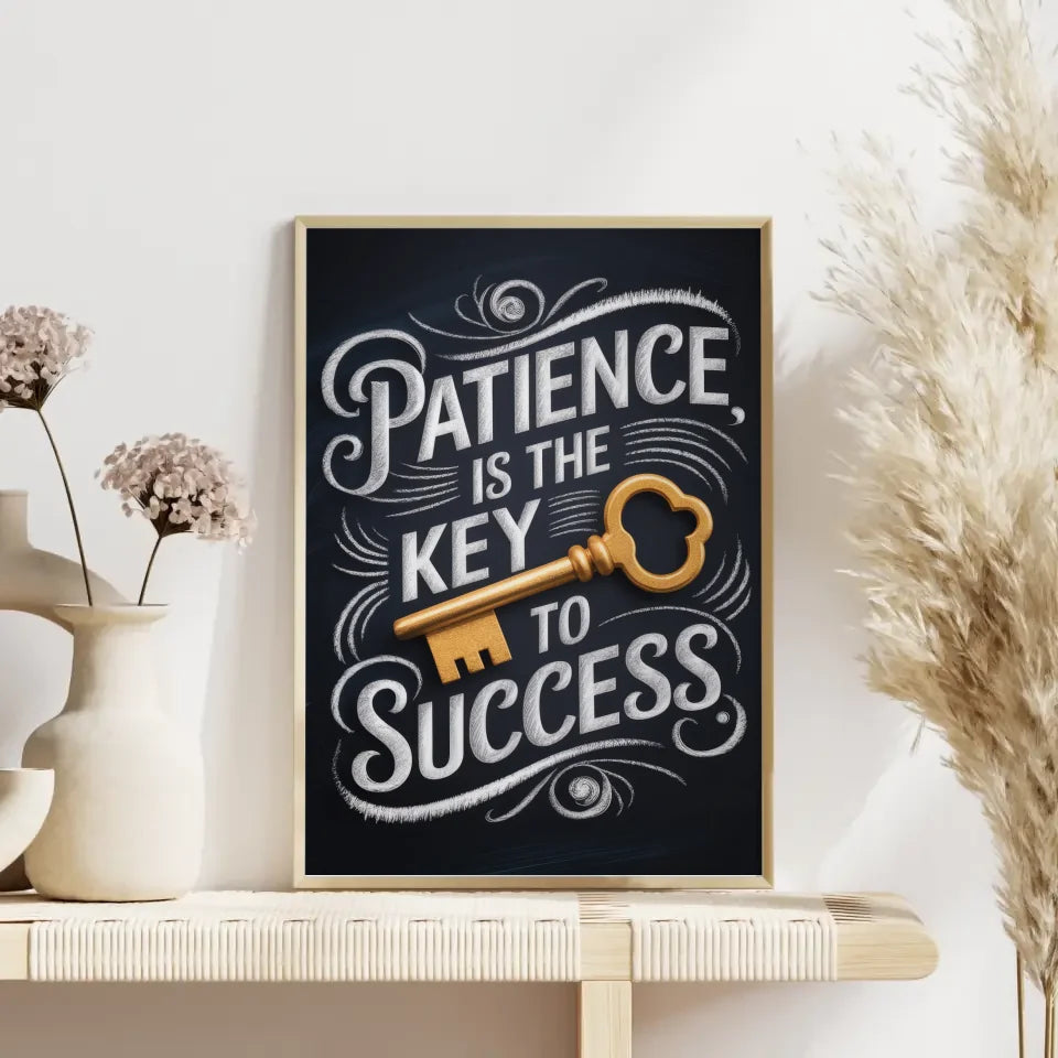 Motivationsposter Geduld zum Erfolg inspirierend 4